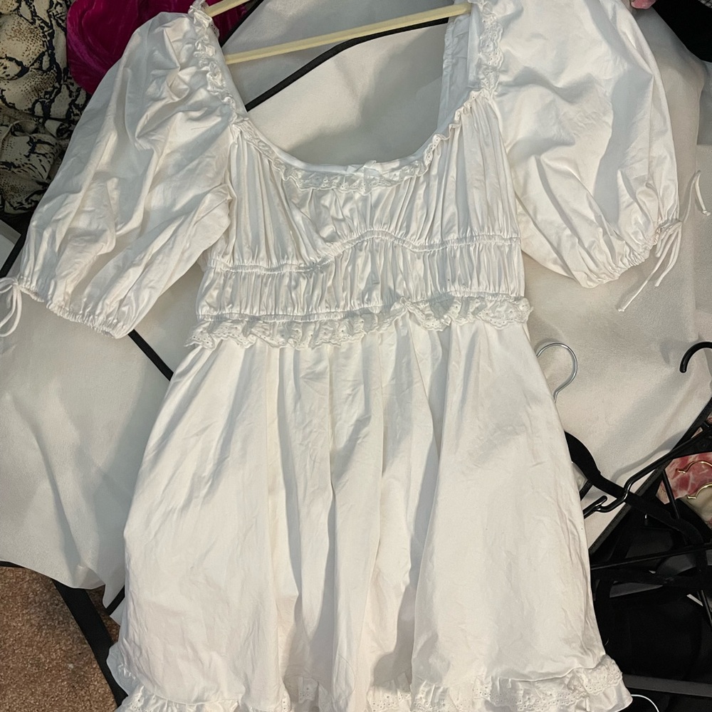 For Love & Lemons Jackson Mini Dress in Ivory
